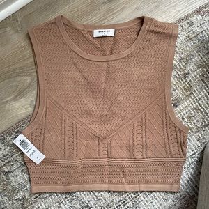 Aritzia Babaton Pointelle Sweater Tank / knit cropped boho neutral minimal top